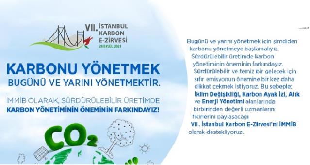 İMMİB’den VII. İstanbul Karbon E-Zirvesi’ne destek